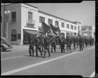 Spanish American War veterans in the California-Nevada Department, Grand Army of the Republic parade on Wilshire Blvd., Santa Monica, 1938