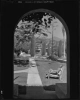 Garden at El Mirasol Hotel, Santa Barbara, 1941