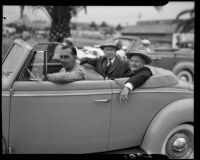 Walter E. Scott and Albert Johnson in the Will Rogers Memorial Celebration parade, Santa Monica, 1940
