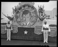 Float entered by the Santa Monica Elks lodge No. 906, Will Rogers Memorial Celebration parade, Santa Monica, 1940