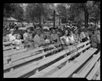 Attendees of an Alaska-Yukon Club picnic in a park, 1948