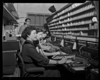 Telephone operators at answering service, Los Angeles, 1950
