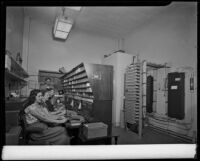 Telephone operators at Answering Service, Los Angeles, 1950