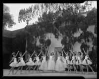 Photograph of posing ballet dancers at Symphonies by the Sea, Santa Monica, 1939-1945
