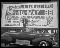 Linda Ware promoting the Will Rogers "66" Highway Convention, Santa Monica, 1940