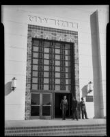 Entrance to Santa Monica city hall, Santa Monica, 1939