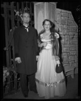 "Traviata" cast member Roger Hansen with Mrs. Hansen, John Adams Auditorium, Santa Monica, 1949-1952