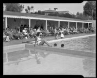 Guests beside the El Mirador Hotel pool, Palm Springs, 1941