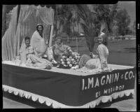 I. Magnin & Co. - El Mirador float in the Desert Circus Parade, Palm Springs, 1941