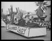 "Tailored Lady" float in the Desert Circus Parade, Palm Springs, 1946