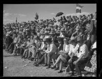 Spectators at the  Palm Springs Field Club during the Desert Circus Rodeo, Palm Springs, 1938