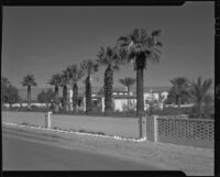 House seen from a road, Palm Springs, 1935