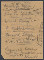 Note with names accompanying negatives of houses in Palm Springs, 1935