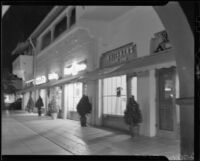 Spanish style commercial building with small shops, Palm Springs, circa 1936-1937