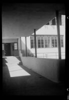 Santa Monica High School building entryway, Santa Monica, 1937-1939