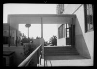 Santa Monica High School building entryway, Santa Monica, 1937-1939