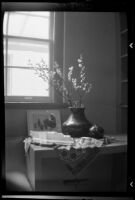 Still life set-up with a vase, perhaps for an art class at Santa Monica High School, Santa Monica, 1937-1939
