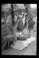 Outdoor market, probably at the Old Spanish Days Fiesta, Santa Barbara, 1937