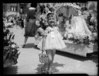 Fancy Dress participant at the Annual Ocean Park Children's Floral Parade, Santa Monica, 1936