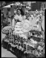 Girl dressed as Scarlett O'Hara at the Annual Ocean Park Children's Floral Parade, Santa Monica, 1936