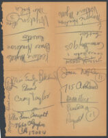 Handwritten list of participants in the Annual Ocean Park Children's Floral Parade, 1936
