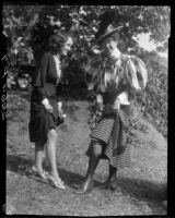 Photograph of Inez Schrodt with Flora Wright at the annual Fiesta de Santa Monica, Santa Monica, 1931
