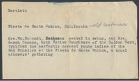 Typewritten caption describing a photograph featuring Mrs. William (Inez) Schrodt and Mrs. Sarah Conner, Santa Monica, 1931