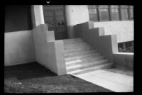 Steps to doorway at Santa Monica High School, Santa Monica, 1937-1939