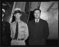 Portrait of two of the pilots who flew the bodies of Will Rogers and Wiley Post to Union Air Terminal, Burbank, 1935