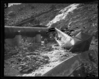 Los Angeles aqueduct, damaged section of channel, Inyo County, [1924-1931?]