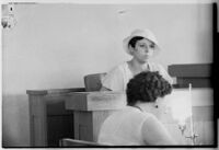 Woman on witness stand, [1925-1939?]