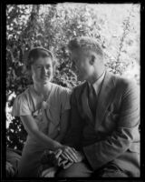 Woman and man at Festival of Arts, Laguna Beach, 1934