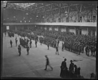 California National Guard members inside Exposition Park Armory, Los Angeles