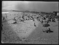 Crowd on beach, Santa Monica, 1935