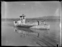 Ferry Nellie Jo, protecting Colorado River from construction of Parker Dam, near Parker (Arizona), 1934
