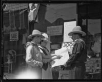 Actors in Old West drama, Covered Wagon Days Fiesta, Redondo Beach, 1934