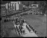 Navy event next to the Standard Oil Tower at the California Pacific International Exposition, San Diego, 1935-1936