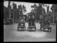 Women in push carts at the California Pacific International Exposition in Balboa Park, San Diego, 1935