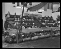 Vegetable exhibit at the Southern California Fair, Riverside, 1929