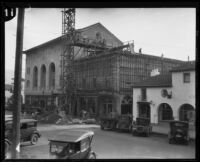 Masonic Temple and other buildings on the first block of East Carrillo Street, Santa Barbara, [1926-1929?]