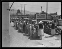 Girls and boys in Spanish dress at the Old Spanish Days Fiesta, Santa Barbara, 1932
