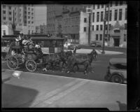 Stagecoach bound for the Santa Barbara Old Spanish Days Fiesta, Los Angeles, 1932
