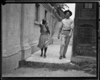 Girl and man, Ventura School for Girls, Ventura, 1921