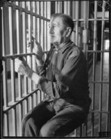 Chief Luther Standing Bear in jail, 1935