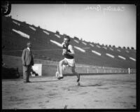 Charles Borah at an Olympic Club track team event at the Coliseum, Los Angeles, 1928