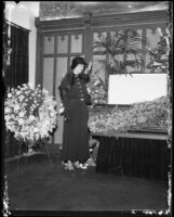 Anna Laura Barnett mourns beside late husband Jackson Barnett’s casket, Los Angeles, 1934