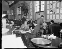 People dining at the Brown Derby restaurant, Los Angeles, 1930s