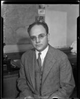 Eugene M. Brown, regional agent for the State Emergency Relief Administration, and executive secretary for Los Angeles County Emergency Relief Commission, Los Angeles County, 1934