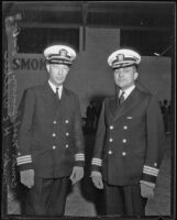Commanders Noel Brown and H. E. Walker in uniform, Los Angeles, 1935
