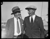 Benjamin Roth and Bernt Balchen pose on the C. A. Larsen, Los Angeles, 1928